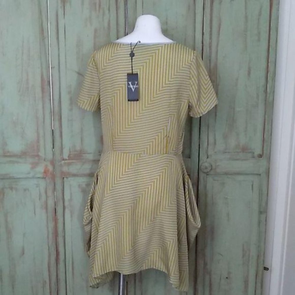 Vertigo Dress Asymmetrical Green Blue Womens Large - Picture 5 of 8
